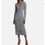 Elie Tahari  Polo Midi Sweater Dress  Sky White Noir Space Dye Rib Large $295 NWT Photo 1