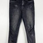 BLANK NYC  The Madison Black Wash Star Print Distressed High Waist Crop Jeans 29 Photo 0