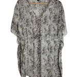 Coco Bianco Cream/Brown Snakeskin Print Waist Tied Caftan Cover Photo 0