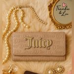 Juicy Couture  Upgrade U Flap Wallet Café Logo Faux Leather Gold Hardware NWT Photo 1