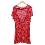 & Other Stories & Other Stories Batwing Sleeve Ruffle Mini Dress Red & White Floral US Size 12 Photo 6