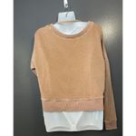 Aeropostale Sweatshirt Womens Medium Peach Wrap Front Cropped Pullover Top Photo 3