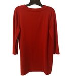 Cable & Gauge Rhinestone twist neckline red sparkle long sweater Photo 6