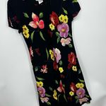 American Vintage Vintage Y2K Cottagecore Floral Black Midi Dress Size 12 Early 2000s Photo 2