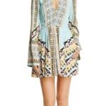 Free People Women's Blue Tegan Border Printed Mini Dress size 8 Photo 2