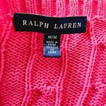 Ralph Lauren Fuchsia & Lime Cable Knit Cotton Crewneck Sweater Size Medium Photo 6