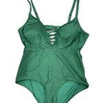 Modcloth NWOT  One Piece Swimsuit V-Neck Green 2X Plus Photo 0