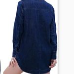 Free People Neopolitan Dreams Denim Indigo Tunic Lace Up Long Sleeve Top Size XS Photo 1