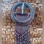 American Eagle NEW  Leather Brown Braided Belt Photo 3