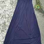 Adrianna Papell  Navy One Shoulder Beaded Gown Photo 0