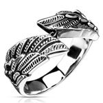 Angel Wings Cast Band ring size 6 Silver Photo 0