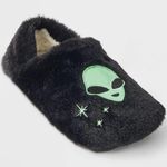 Alien nwt Glitter Embroidered Faux Fur Slipper Socks with Grippers M/L 8 Photo 0