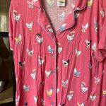 Munki Munki Chickens pajamas set short sleeve button down shirt top pants stretchy cooling Photo 1