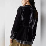 Free People Faye Velvet Jacket Military Style Ebony Grey Color NWT Sz Small $228 Photo 3