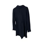 Charlie & Robin Black Ruffle Front Button Wool Blend Coat Women's Size M Size M Photo 7