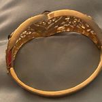 Womens Cuff Bracelet Heart Goldtone Black & Clear Stones 7” To 8” Diameter Gold Photo 6