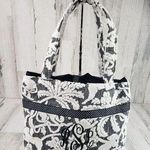 Black White Paisley Polka Dot Tote Bag Shoulder Purse Women's Monogrammed RSL Photo 0