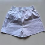 Boohoo  Striped Long Sleeve Top and Shorts Pajamas Set in Blue Pink and White Photo 3