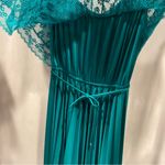 Vintage 70’s aquamarine lace top pleated maxi boho magical mermaid dress Blue Photo 10