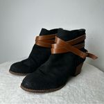 DV by Dolce Vita Black Brown Suede Ankle Boots Strappy Buckle Size 7.5 Photo 2