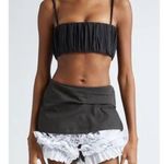 Molly Goddard Kelly Ruched Cotton Blend Bra Top Black Women’s Size US 2 UK 6 Photo 1