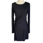 Fabletics  Black Brooke Knotted Waist Jersey Knit Dress Size Small Athleisure Photo 1