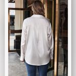 IN'VOLAND Women’s Satin Button Down Shirt Long Sleeve Blouse White 22W NWT Photo 2