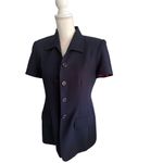 CASUAL CORNER Navy Blue Long Length Short Sleeve Blazer Jacket Size 6 Photo 5
