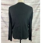 Talbots Vintage Zip Up Cardigan Women M Long Sleeve Black Pockets Cotton Stretch Photo 3