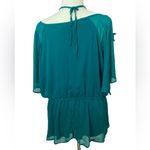 Maurice's Teal chiffon halter Strappy sleeve blouse Photo 2
