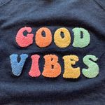 Wildfox  Good Vibes Navy Sweatshirt Medium Photo 3