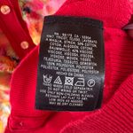 Anthropologie HWR Art To Wear Cardigan Red Watercolor Abstract Painting Medium Photo 7