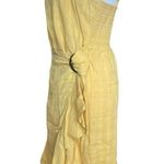 American Eagle  Wrap Dress Yellow Ruffled Boho Womens Large Photo 1