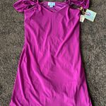 CeCe ruffle cold shoulder purple dress Photo 2