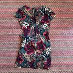 VTG TIE FRONT TROPICAL VACATION DRESS Red Photo 5