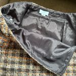 Loft Brown Tan Cream & Orange Plaid Midi Skirt Zip On Side lining SZ 8P Photo 8