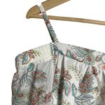 Kensie  White Floral Print Off the Shoulder Long Bell Sleeve Shift Mini Dress 6 Photo 3