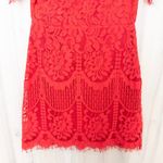 Lulus  Womens Lace Mini Dress Size M Red Sheath Floral Cocktail Romantic Feminine Photo 3