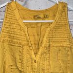 prAna Shirt Womens Small Yellow Nieves Sleeveless Tank Top V Neck Button Front Photo 1