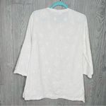 Casual cotton seed nautical star fish palm shirt w/ wood buttons tropical shirt White Photo 5