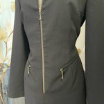 Vintage Paniz Blazer Style Dress with Zipper Details ~ Size Medium 💚🍄 Black Photo 2