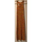 Just Love  Racerback Orange Striped Maxi Dress Women's Sz Small Photo 3