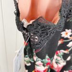 Anthropologie NEW  Foxiedox Autumnal Slip Dress  Size Small Petite Black Floral Photo 6