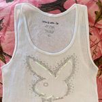 Playboy i am koko la rhinestone white tank top Photo 1