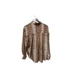 Smythe Poet Blouse Desert Snake‎ Size Small Brown Photo 5