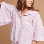 Maeve  Eliot Popover Flutter Sleeve Purple Top Dots Small Spring Photo 0