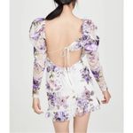For Love & Lemons Revolve Wildflower Foil Lace Mini Dress in Lavender Sz small Photo 3
