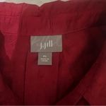 J. Jill Womens Shirt XL Red Button Up Blouse Flower Damask Romantic Roses Photo 6