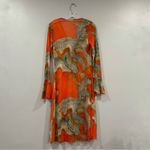 SheIn  Orange Abstract Bell Sleeve Cardigan OS Photo 4