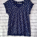 Nicole Miller Nicole Miller Women’s Navy Blue Daisy Print Tee Size Large Photo 0